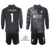 Officiële Voetbalshirt + Korte Broek Doelman Liverpool Alisson Becker 1 Derde 2021-22 Lange Mouw - Kids